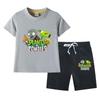Plants Vs. Zombies Boys' Summer Set: Kids' Thin Short Sleeve T-shirt & Shorts Two-Piece Set