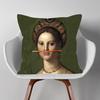 Young Woman and Her Little Boy Print Cushion Cover European Retro Vintage Paintings Pillow Case For Bedroom Sofa