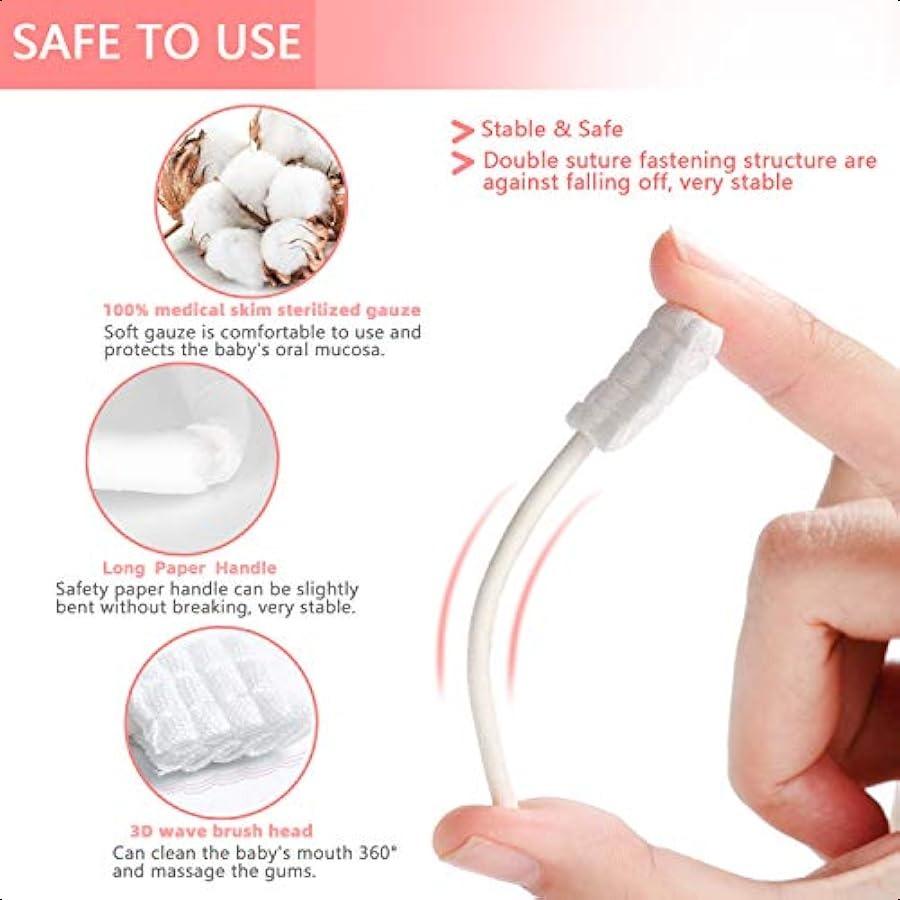 

62 шт. Очиститель языка для младенцев Очиститель полости рта для младенцев Одноразовая зубная щетка для новорожденных Чистящая марля для рта младенца Десна Кле United States