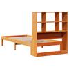 Solid Wood Bed with Shelf Without Mattress Wax Brown 75x190 cm