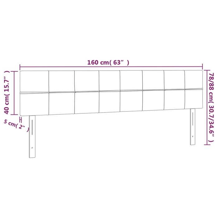 VidaXL LED Headboard Bedroom Furniture Double Bed Accessory Head of Bed Frame Interior Dark Grey 3121667