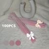 100pcs DIY Colorful Twisted Stick Plush Folding Stick Gradient Twist Stick Ribbon Bar Strip Iron Wire Thread DIY Handmade Toys
