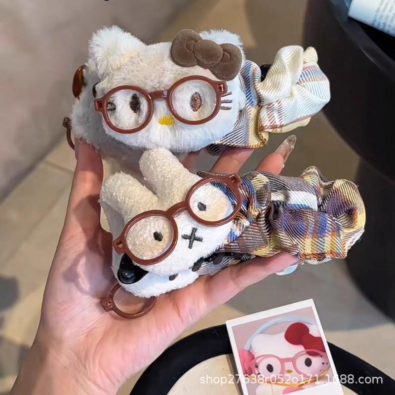 Mori styl Nadýlený Dívčí Puntíkovaný Banánový Spona pro Výčesy