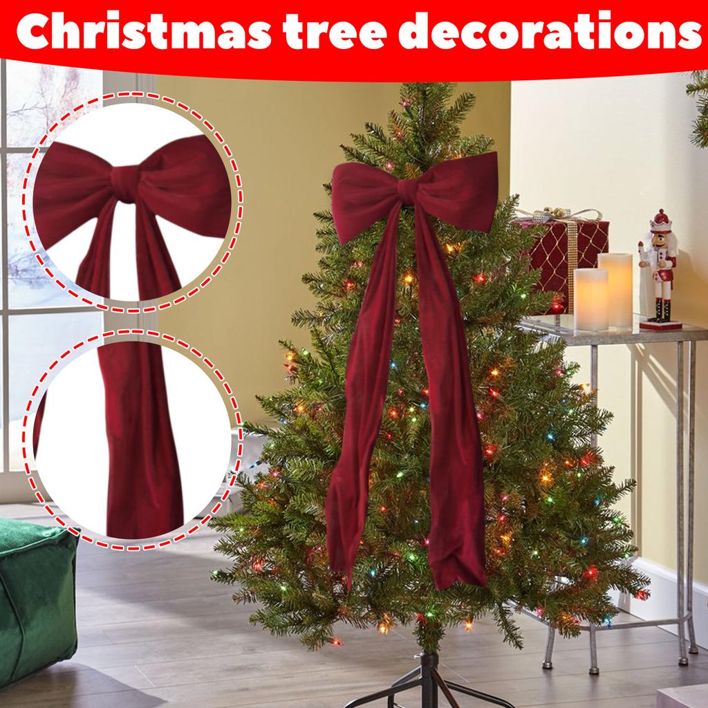 Christmas Giant Christmas Tree Suede Bow Christmas Ornament