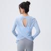 Women S Long Sleeve Yoga Sports Set Loose Fit Workout Top For Pilates Running