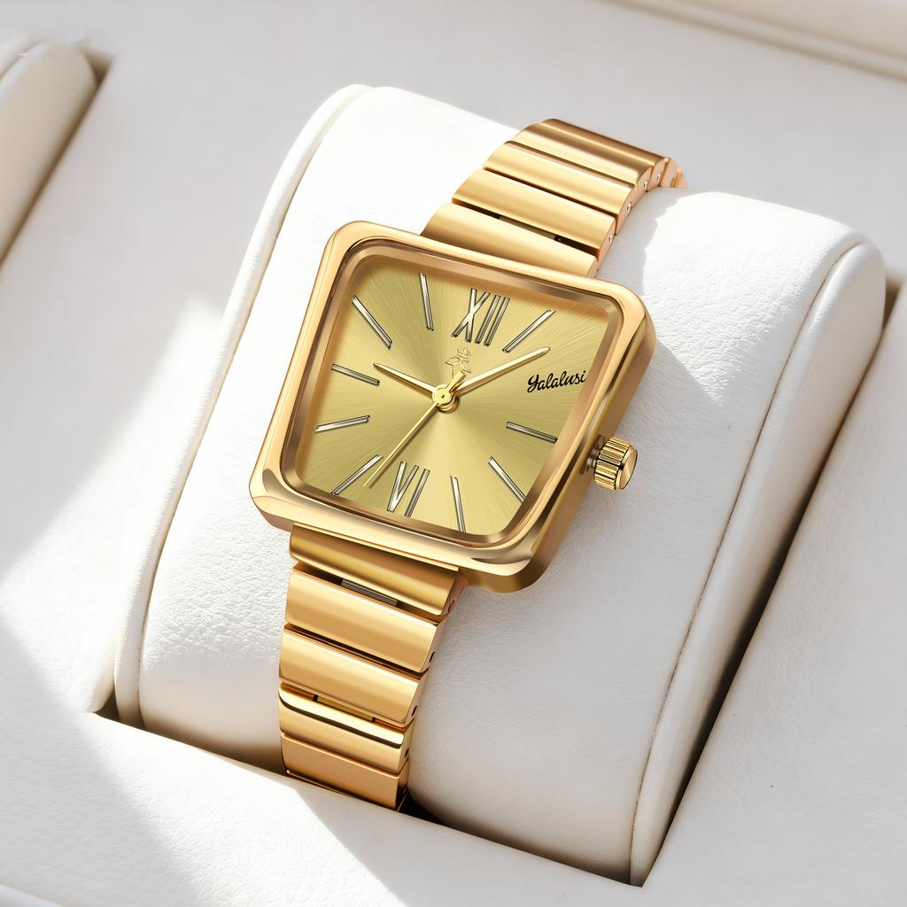 Niche Bamboo Belt Square Watch Women'S Watch Simple Ipg Vacuum Plating Environmentally Friendly Material