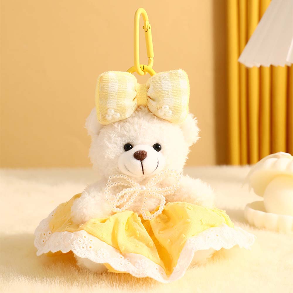 Princess Dress Bear Plush Bear Keychain Decoration Stuffed Animal Toys  Car Key Ring