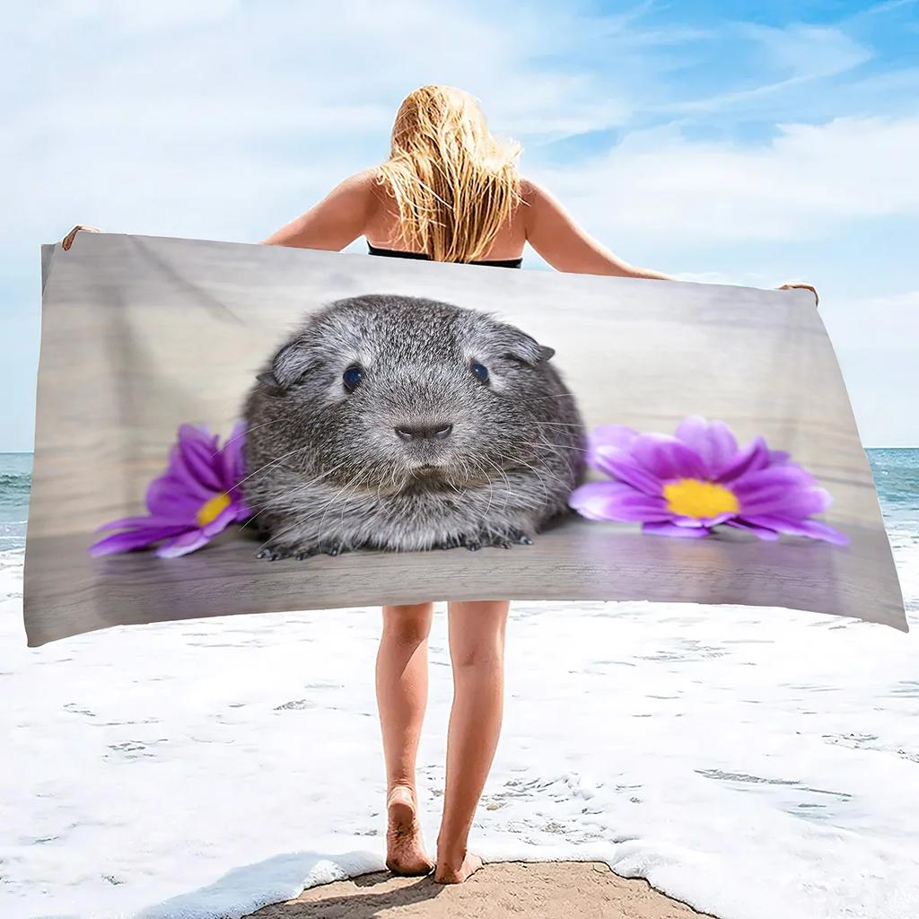 Guinea Pig Super Soft Beach Quick-Drying Bath Towel Large Absorbent Towel Blanket Suitable for Outdoor Travel Camping Swimming