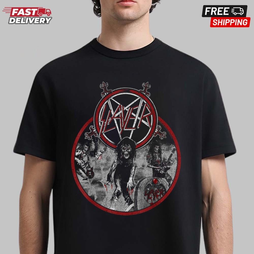 

Slayer Live Undead T-Shirt Legend Heavy Metal Shirt Gift for Fans Unisex T-Shirt XXXL