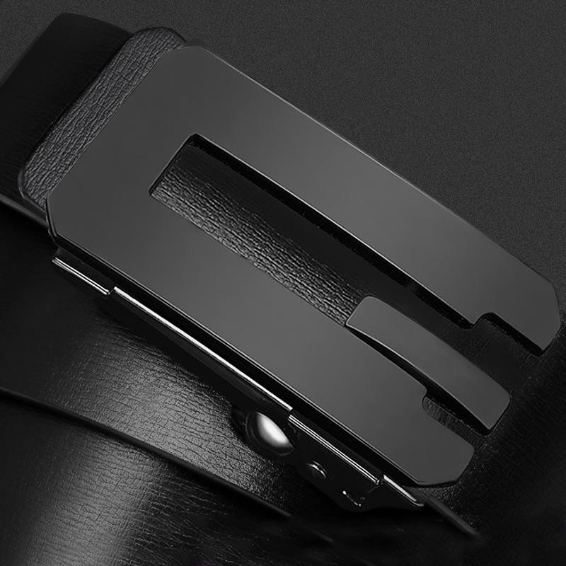 Automatic Buckle Belt for Men Genuine Leather Casual Simple Men's Belt Cowhide Young Men's Fashionable and Versatile Young Men's Belt