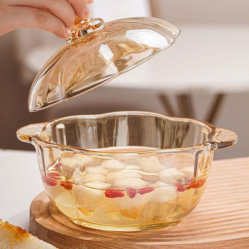 Transparent Glass Dessert & Fruit Bowl Set - Stylish Tableware for Snacks, Salad, & Yogurt