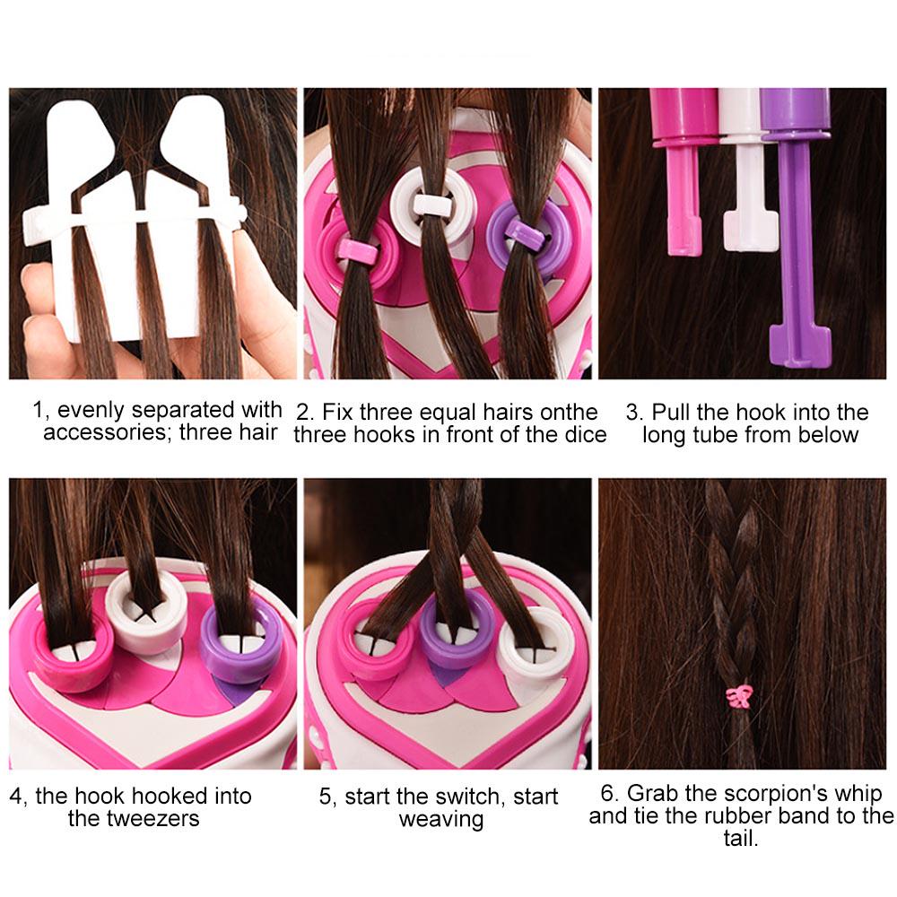 Buy Children DIY Hair Braid Kit Electric Three Twist Hair Braided ...