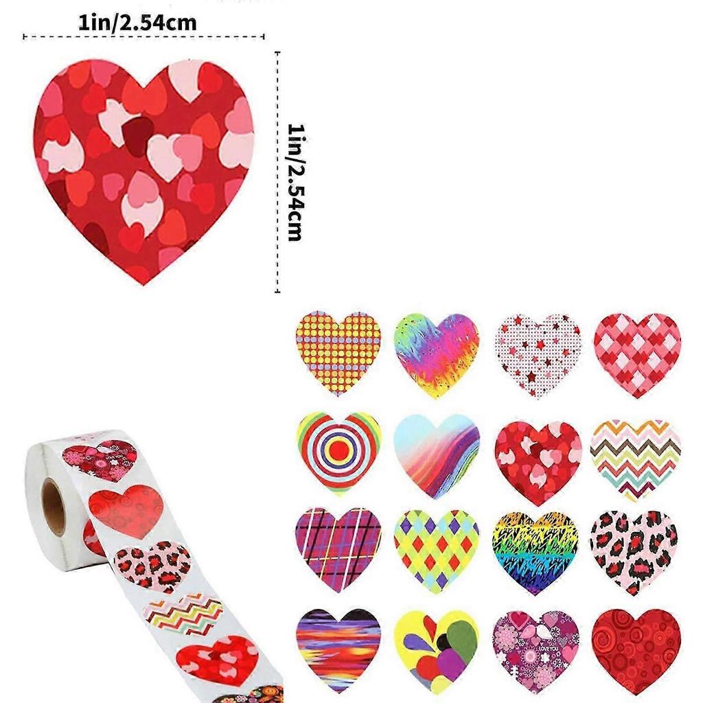 1000 Pcs Valentine's Day Gift Sticker Heart Labels Self-Adhesive Sticker Decorative Sticker Party Supplies for Wedding New Arrival