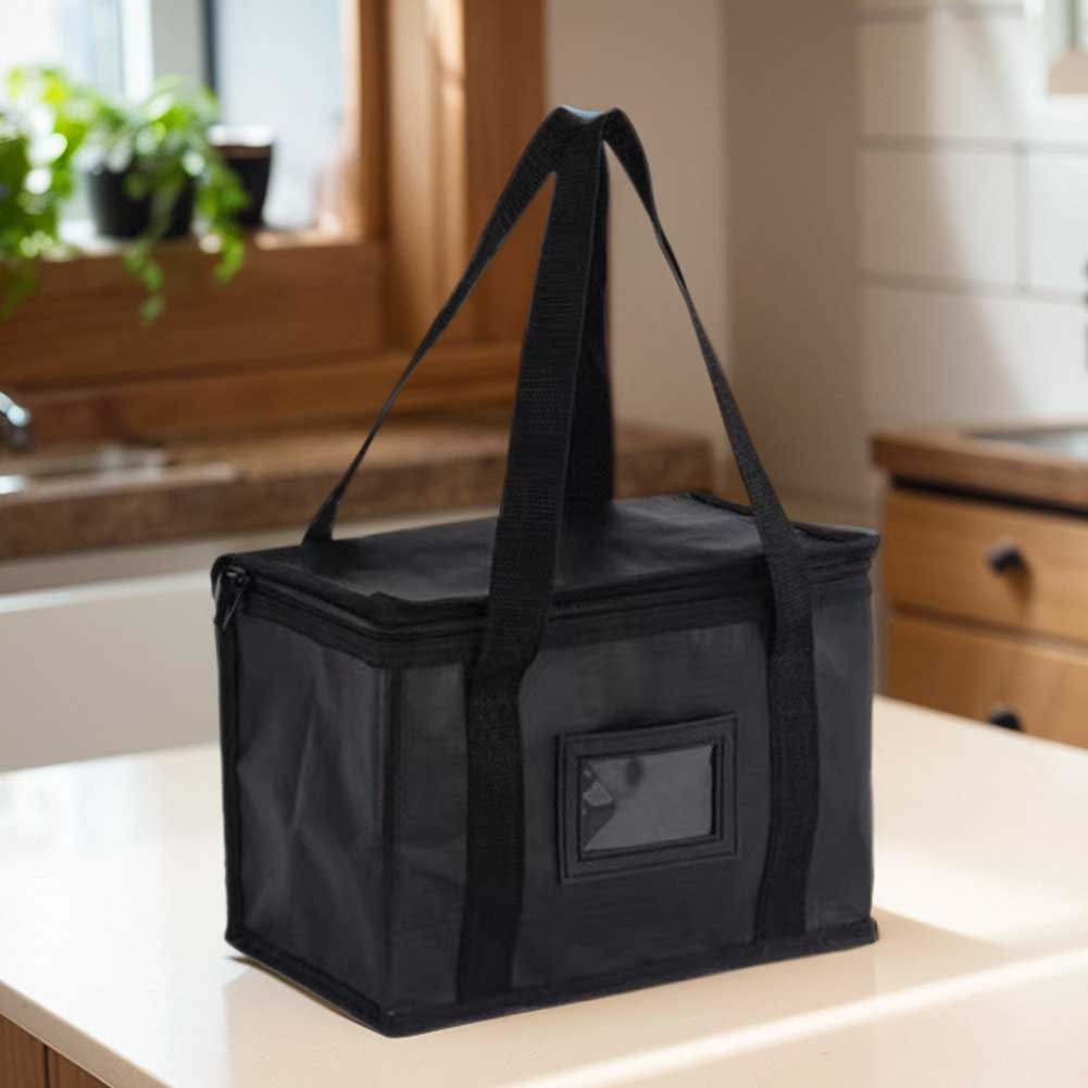 Woven Insulated Lunch Bag Large Capacity Portable Food Carrier Versatile Hot Cold Thermal Bag for Outdoor Picnic