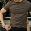 Men Solid Color Crew Neck Short Sleeve T Shirt Slim Fit Casual Basic Everyday Tops