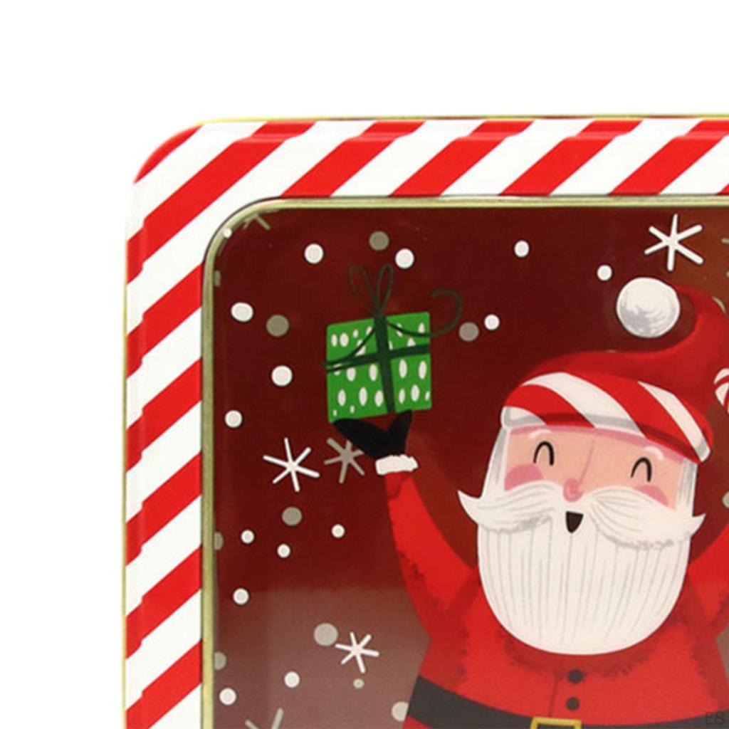 Christmas Candy Tins Xmas with Window Storage Tinplate Box Tin Gift for