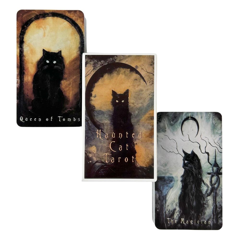 Haunted Cat Tarot Cards Game For Beginners Fate Visions Divination Edition Oracke Playing Board Deck