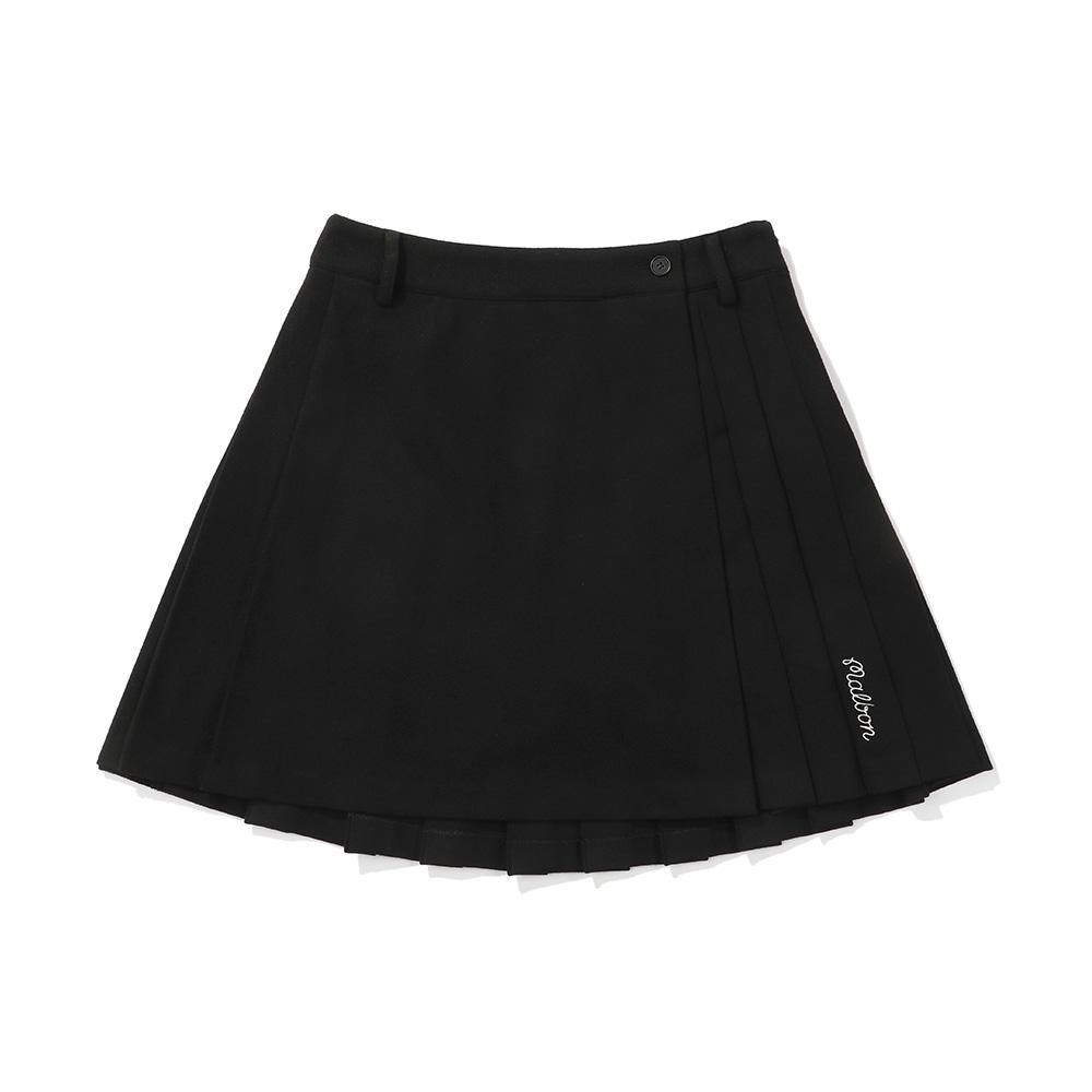 MALBON GOLF Wool-Like Pleated Skirt Black (Woman)