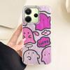 Purple Graffiti Cute Face Camlet Texture Phone Case for Xiaomi Redmi 13C 14C A5 A3 A4 A3X Note 14 13 12 11 11S 10 Pro Back Cover