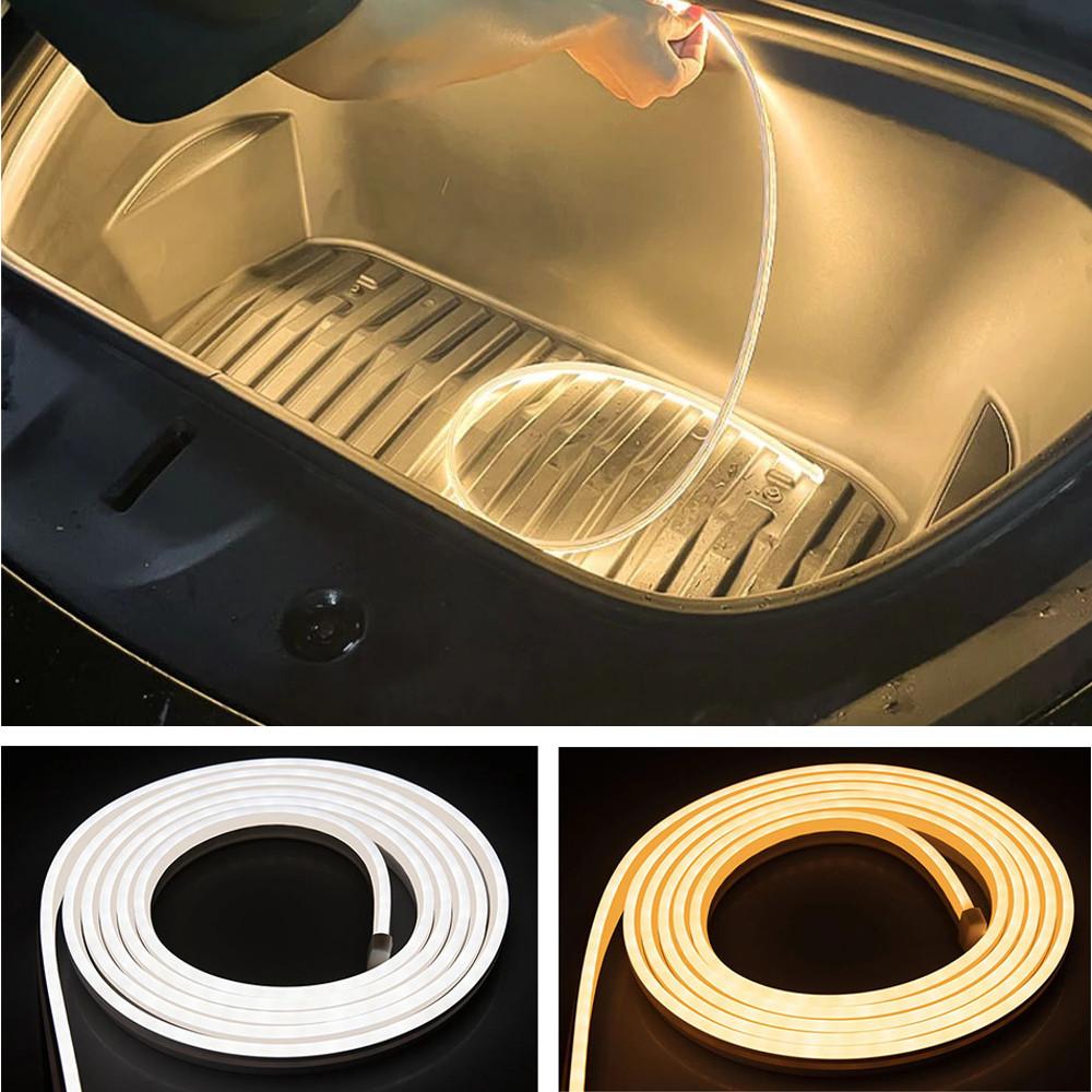 Car Front Trunk Frunk LED Modified Surround Light Strip For Tesla Model 3 Y 2026-2026 Waterproof Flexible Silicone LED Strip