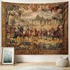 Medieval Knight Castle Tapestry Retro European Classical Palace Style Wall Hanging for Living Room & Homestay Decor