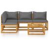 5 Piece Garden Lounge Set with Cushions Solid Acacia Wood