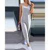 QICED Women's Fashion Summer Spring O-Neck Sleeveless Solid Color Print Casual Dresses Casual Chic
