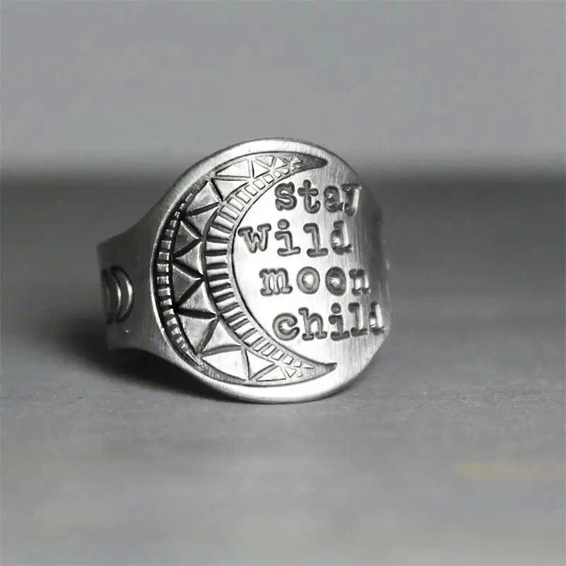 

Креативное кольцо с гравировкой луны, кольцо в индийском стиле из тайского серебра, унисекс 12