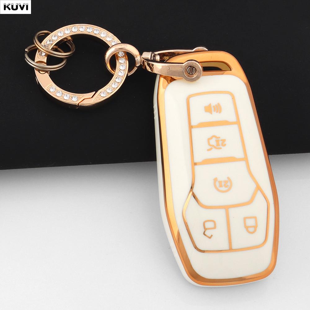 5 Buttons Tpu Car Cover Case Holder Shell Fob Keychain For Ford Explorer Edge Mustang F Series Truck