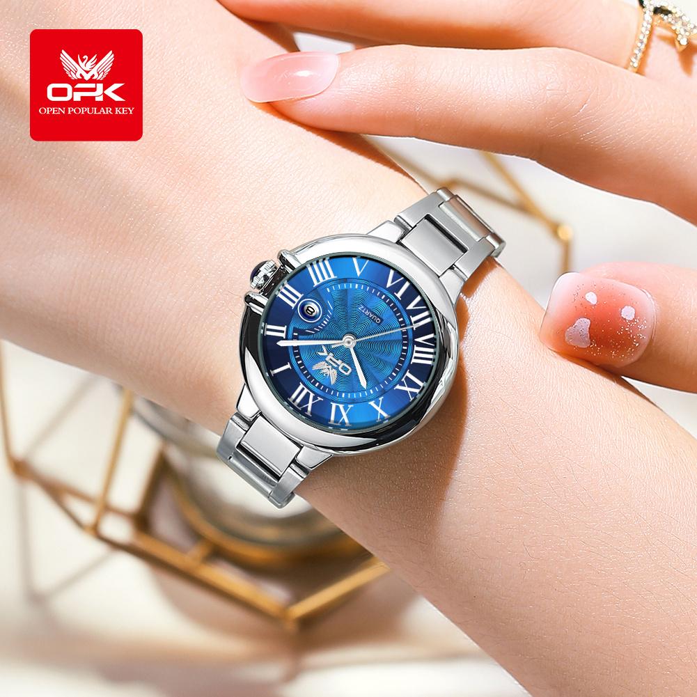 OPK 6039 Women's Watches Deep Waterproof Calendar Ladies Hand Clock