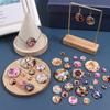10 Stück Vintage Blumenmuster Glas Cabochon Perlen Runde Flache Rückseite Glas Cabochon Cameo Für DIY Ohrring Ring Brosche Schmuckherstellung
