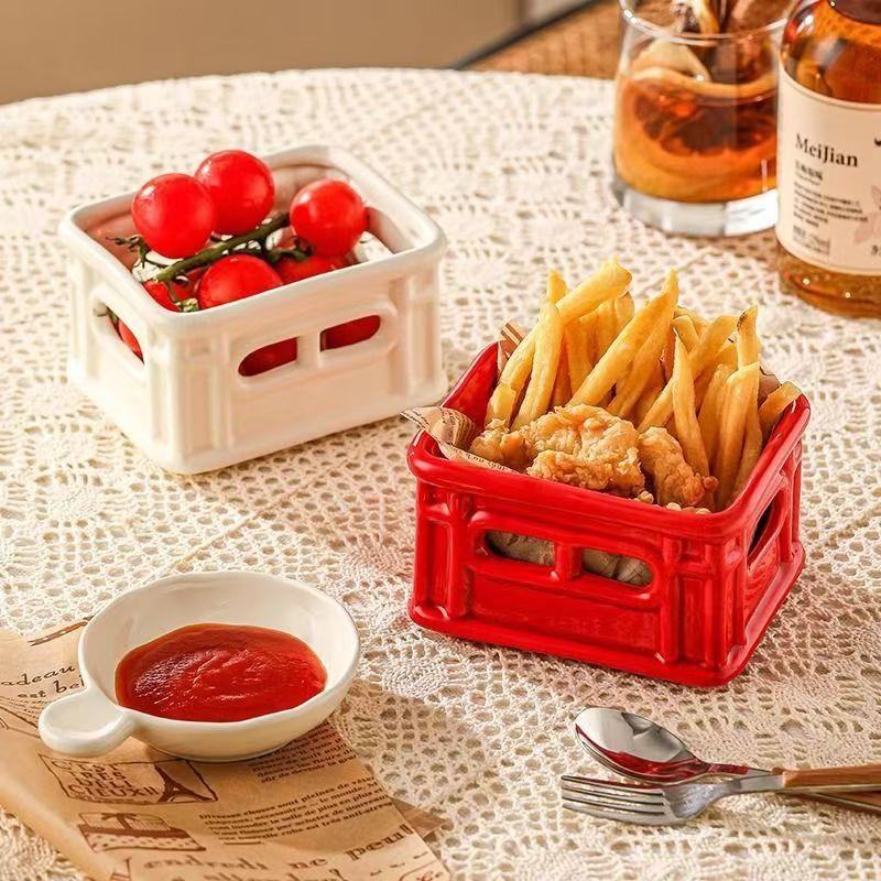 Koreanische Frittierte Palette Snackschale Keramikschale Küchendekoration Popcorn Gebratenes Hähnchen Chips Schale Instagram Posing Requisiten Geschenk