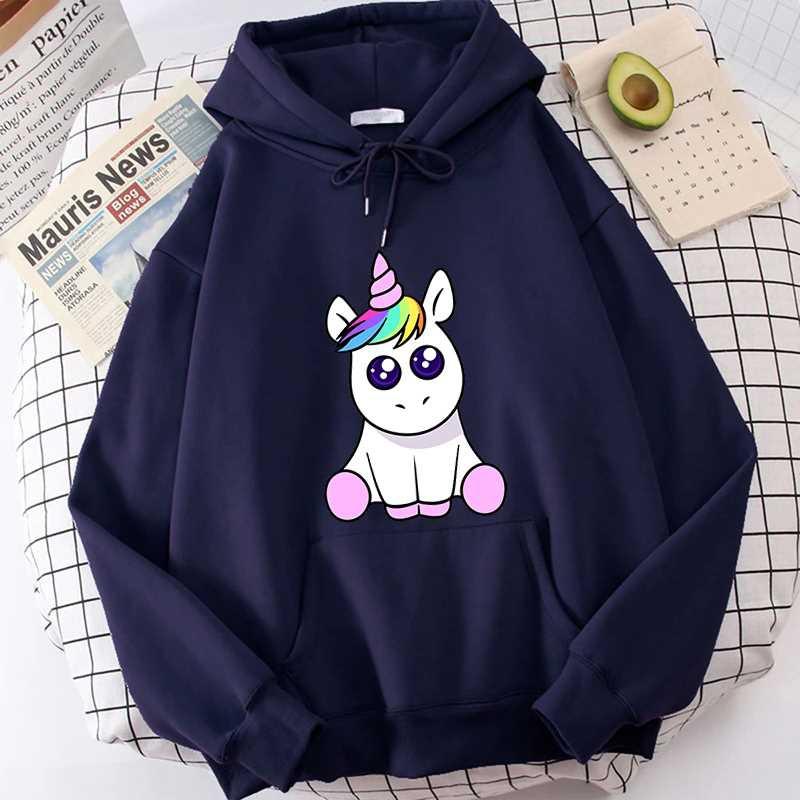 New Fashion Men And Women Unicorn Printing Fashion Printing Long-Sleeved Hoodie Comfortable Loose Sport Pullover