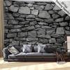 Rustic Stone Tapestry, Weathered Brick Pattern with Natural Gray Tones, Wall Art for Living Room, Minimalist Farmhouse Decor