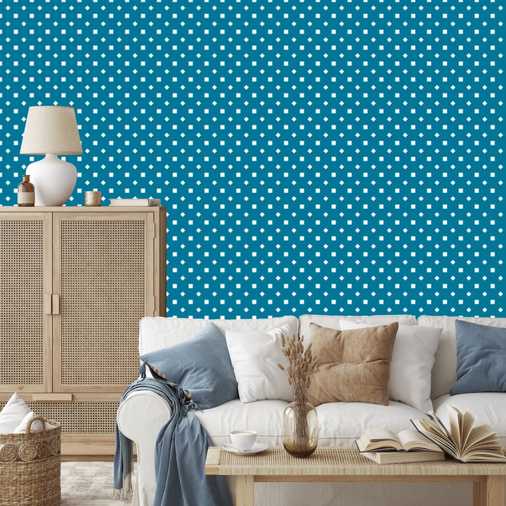 Turquoise Dots Wallpaper, a calm tone for the Living Room and Bedroom 50x1000