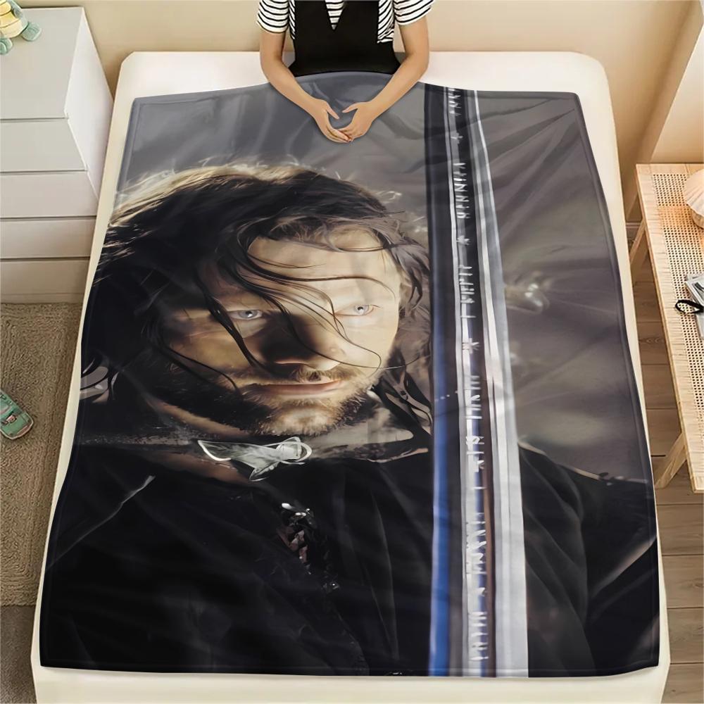 Coperta in Flanella con Stampa Il Signore degli Anelli, Alta qualità, Confortevole per Tutte le Stagioni, Decorazione per la Casa, Calore e Comfort, Perfetta per Regali di Natale
