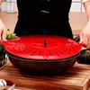 Anti-splash Oil Cover Foldable Silicone Splash Guard for Cooking Pots with Ventilation Steam Release Heat Resistant Lid for Kitchen Use