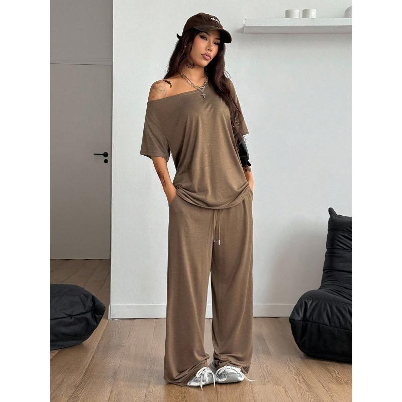 JPNTKY Women's Fashion Casual Short Sleeve Pants Suits