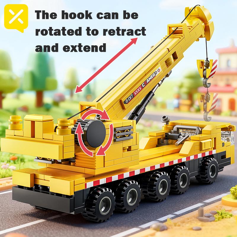 ToylinX Blocos de Construção Brinquedo de Guindaste Braço Extensível Veículo de Engenharia Conjunto de Tijolos para Crianças