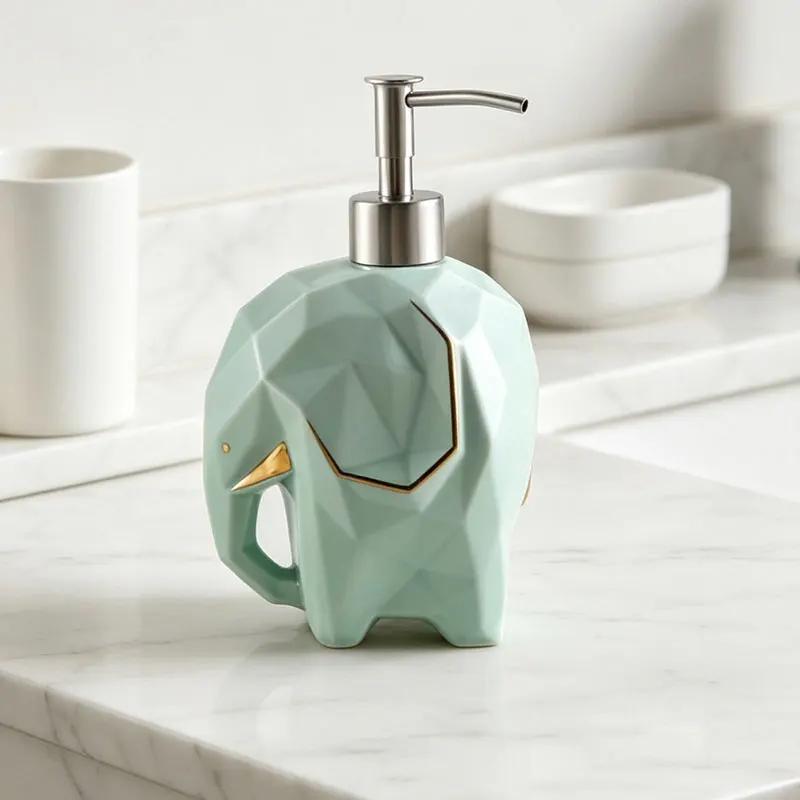 soap dispenser 420ml Cartoon Elephant Ceramic Hand Wash Shampoo Shampoo Bottled separately Hotel Home stay lotion Press Bottle
