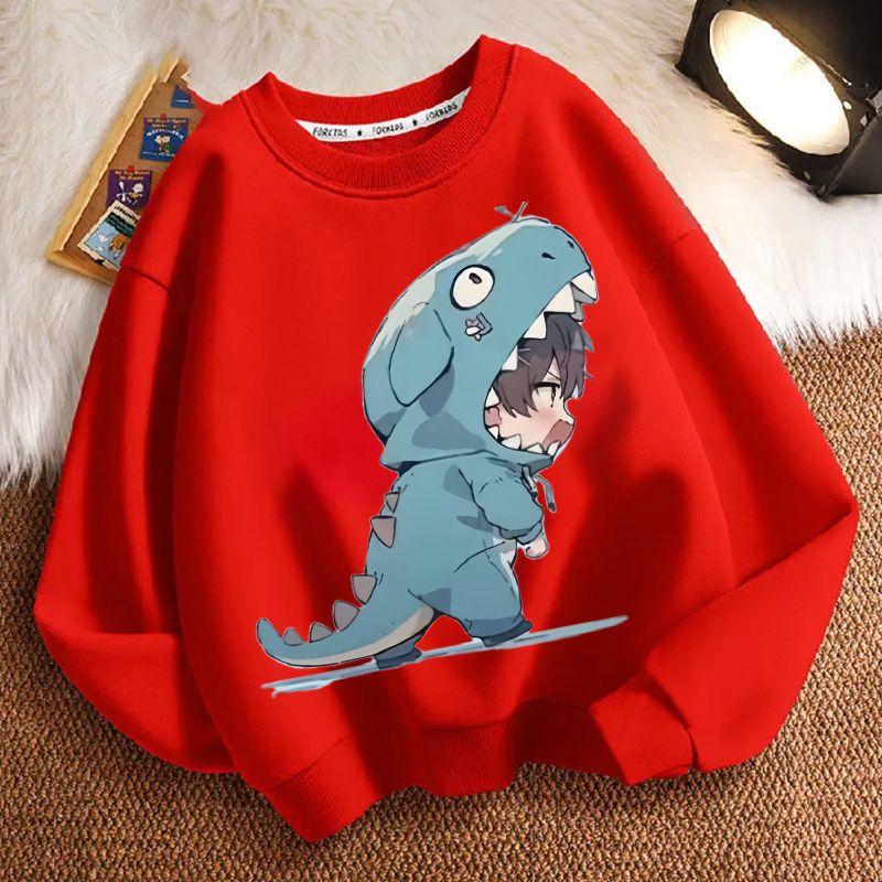 Cute Little Dinosaur Hoodies for Children, Fashionable Long-sleeved Hoodies for Boys and Girls in Spring and Autumn