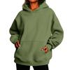 Felpa con cappuccio da donna a tinta unita con maniche lunghe e tasca anteriore, vestibilità larga, pullover per l'uso quotidiano casual