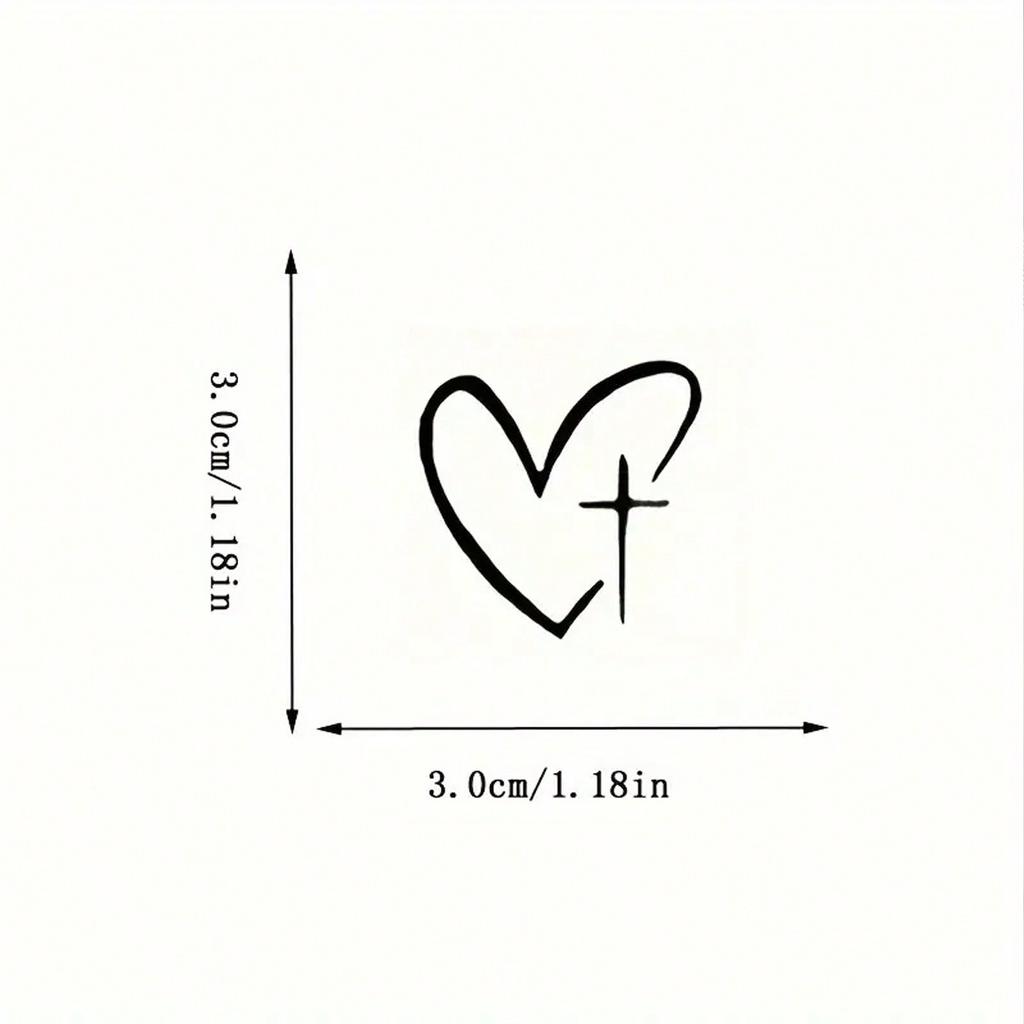 2pcs/Set Heart Cross Mirror Sticker, Personalized Creative Decoration Waterproof Sunscreen Sticker for Cars