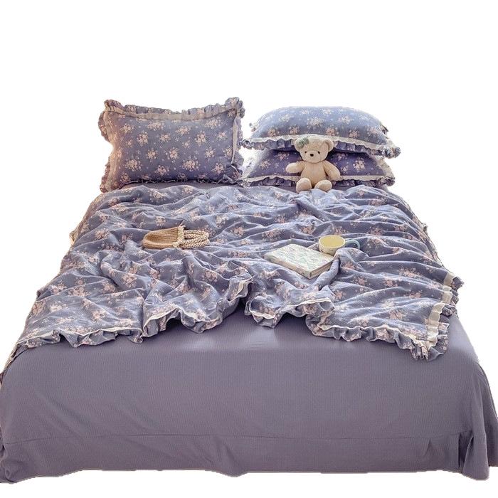 2025 Cloud-Feel Cotton Lace Summer Quilt Set, Machine Washable - Cool & Lightweight for Air Conditioning (Single/Double)