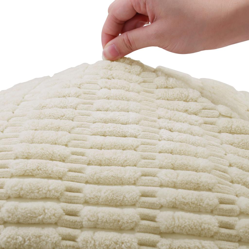Pack of 2/6 Pillow Covers 18x18 Inch Soft Corduroy Pillowcase Cream White Cushion Covers Decorative for Sofa Patio Living Room