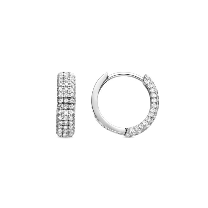 Boucles d'oreilles - Luxenter - Taki - Argent 925 - Zircon cubique - Plaqué rhodium