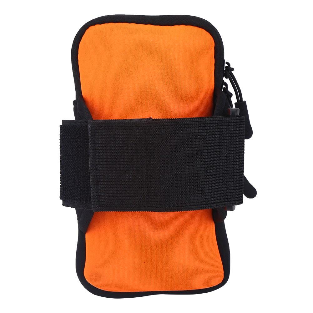 Outdoor Sport Running Jogging Exercise Gym Arm Wrist Pouch Armband Phone Case Bag Orange