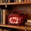 Artistic Square Candies Holder Clear Glass Featuring Intricate Embossed Detail Household Storage Jar