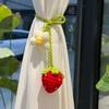 Car Plant Crochet Hanging Basket, Plant Strawberry Hanging Plant for Car Decor, Car Ornaments Charms for Rear View Mirror