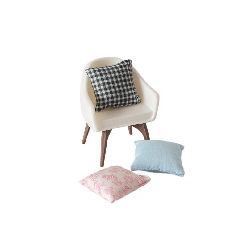 Dollhouse Miniature Throw Pillow for 1/12 Scale Chair or Sofa - Bedroom Scene Accessory